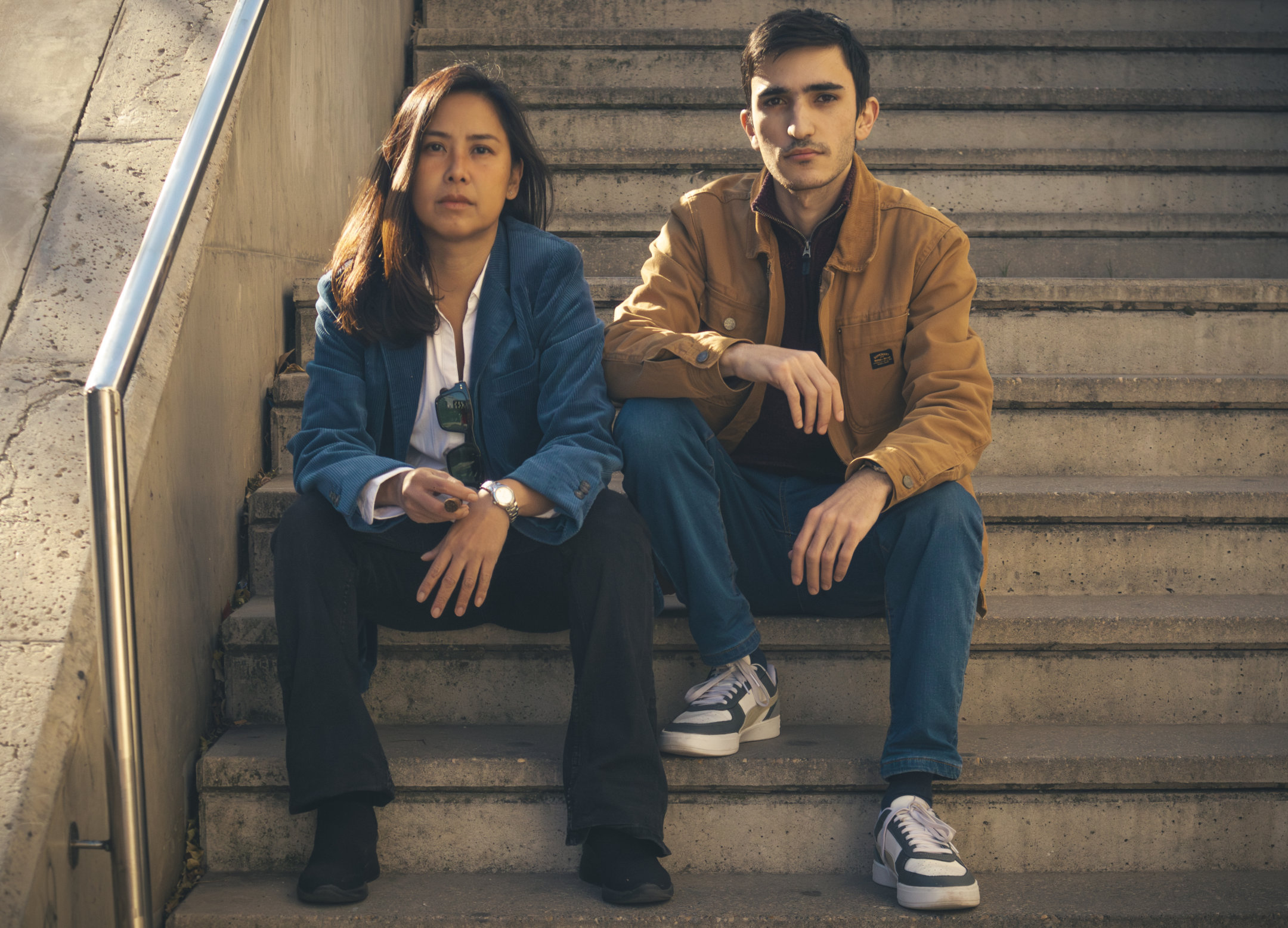 Photo of film director Davit Margaryan with producer Alek dela Cruz